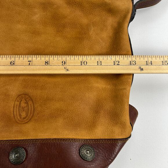 Fossil Camel Brown Nubuck Leather Crossbody Bucket Handbag Purse Clean Interior - Picture 13 of 16